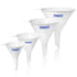 4pc Funnel Nesting Set in BPA Free Plastic for Kitchen Cooking, Car Oil, Home, or Lab Use (White)...
