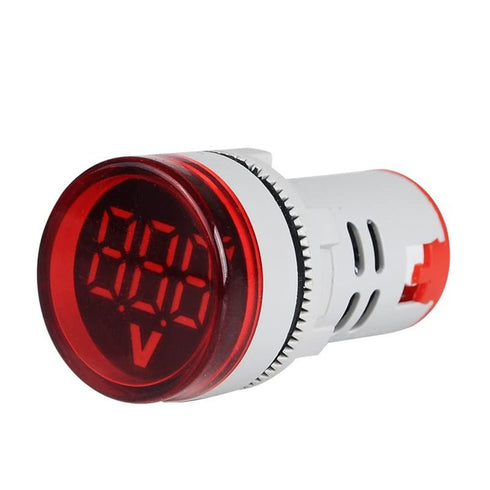 3pcs Digital Display AC Voltage Indicator, 22mm Round Head LED Voltage Tester AC50~500V Voltmeter Monitor (Red)...