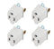 Oviitech 4 Pack 3Prong to 2 Prong Grounded Outlet Wall Tap Adapter Single Outlet Adapter Converter in White...
