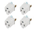 Oviitech 4 Pack 3Prong to 2 Prong Grounded Outlet Wall Tap Adapter Single Outlet Adapter Converter in White...