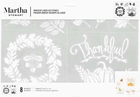 Martha Stewart Crafts Laser -Cut Adhesive Stencil, 1 Sheet - 12" x 7.75", Harvest...
