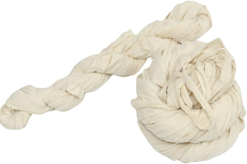 Khadi Cotton Ribbon Yarn- Used for knitting sweaters or scarves,and Unique crafts, Khadi Cotton Natural Matte ribbon yarn 22 Yards -70 Gm......