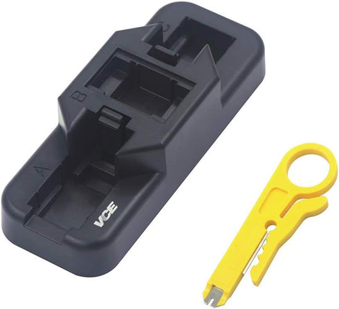 VCE Combo Keystone Punch Down Stand and Mini Wire Stripper Cutter for 90/180 Degree RJ45 Cat5/Cat5E/Cat6/Cat6A RJ11 RJ12 Keystone Jack Modular Cou...