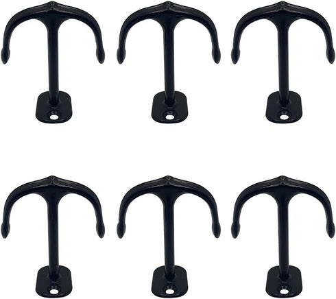 haowei Two Prong Ceiling Hooks 6 Pcs for Closet Top Hook,Robe Clothes Hook,Plant Hooks,Cup Hooks Bathroom Kitchen Cabinet Garage Zinc Alloy Hardwa...