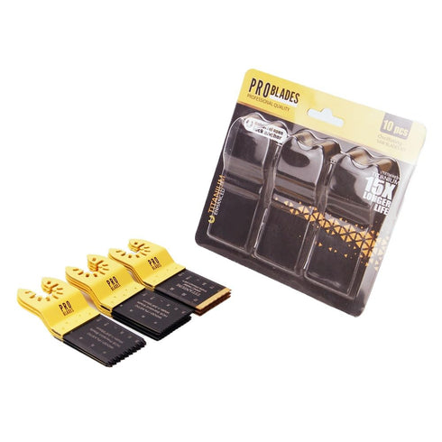 10 Pcs Oscillating Saw Blades: Premium Metal Cutting Kit for Versatile Multi-Tool Use - includes 3 Titanium Durable Blades for Metal, Nails, Wood,...