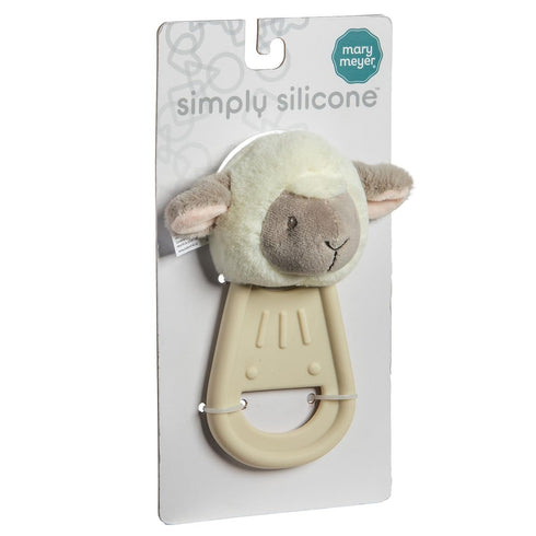 Mary Meyer Teething Toys Simply Silicone Teether with Soft Toy, 6-Inches, Lamb...