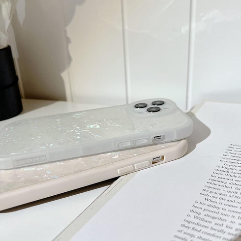Translucent Iridescent Marble Phone Case Compatible with iPhone Case (iPhone 13 Pro,White)...