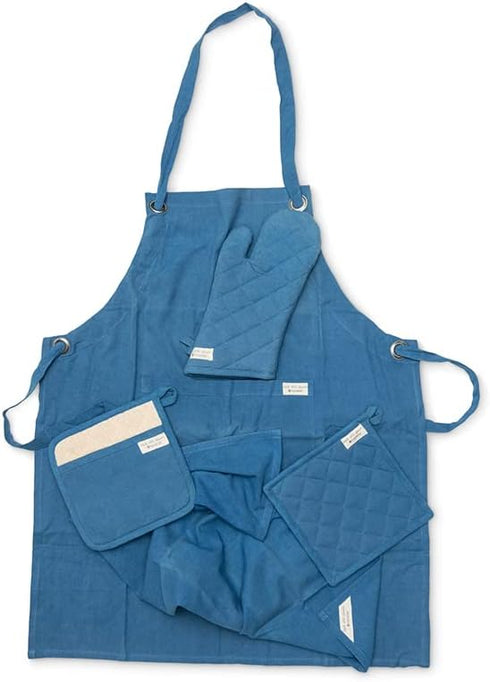 Full Circle Kind Collection Plant-Dyed Organic Cotton, Apron, Indigo...
