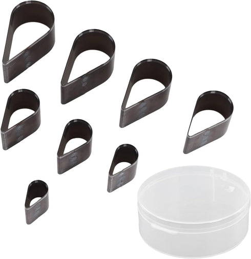8Pcs Leather Cutting Teardrop Shape Leather Cutting Die Set Manual Punching DIY Craft Tools Alloy Steel for Layered Fabric Leather with Storage Bo...