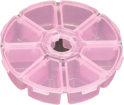 4 PCS 8 lattices Transparent Round Plastic Boxes Empty Storage Organizer Containers with Hinged Lids for Small Items and Other Craft Projects(4 x ...