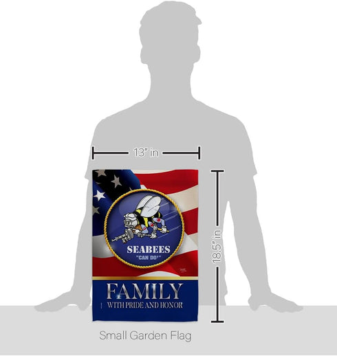 Breeze Decor US Family Honor Garden Flag Armed Forces Navy USN Seabee United State American Military Veteran Retire Official House Banner Small Ya...