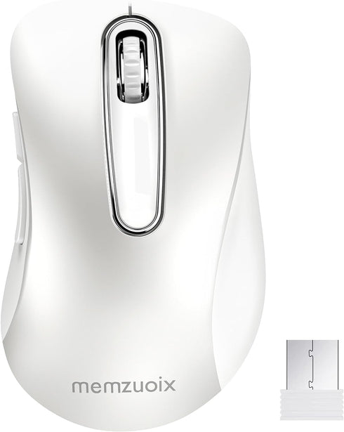 memzuoix 2.4G Wireless Mouse, 1200 DPI Computer Wireless Mouse with USB Receiver, Portable Wireless USB Mouse Battery Powered Cordless Mouse for L...