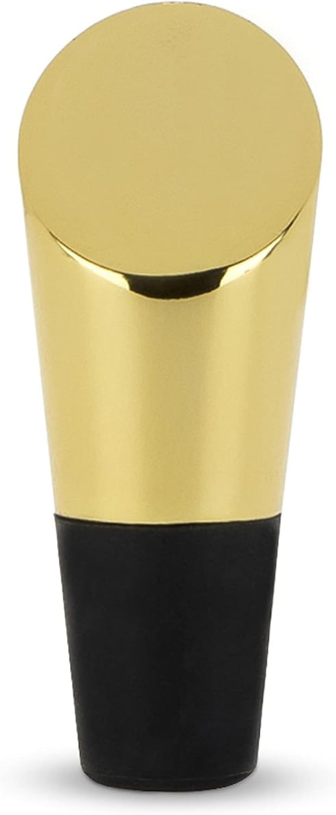 Viski Heavyweight Stainless Steel Wine Bottle Stopper, Gold Finish with Soft Touch Silicone Base Wine Stopper, Red and White Wines Preserver, Perf...