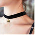 Vintage Satin Choker Necklace Silver Ball Pendant Necklace Short Velvet Necklace Punk Black Wide Leather Necklace Chain for Women and Girls (Silve...
