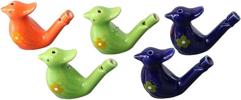 5PCS Coloured Drawing Bird Whistles Porcelain Bird Design Water Whistle Colorful Ceramic Bird Whistles Toys Musical Toy for Kids Birthday Gift, Ea...
