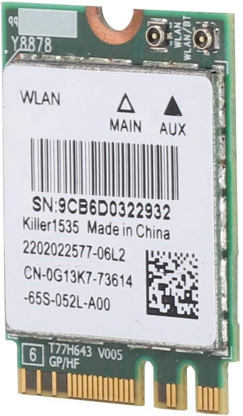 5G 867Mbps Bluetooth 4.1 Wireless Network Card, WiFi Game M.2 NGFF WiFi Wireless Adapter,for Killer Wireless-AC 1535 Dual Band (2.4 GHz 5 GHz) 802...