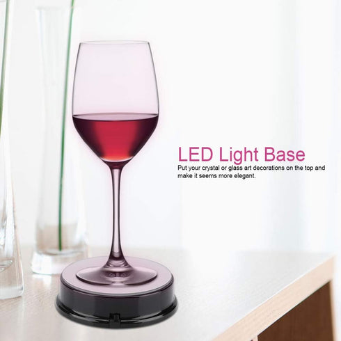 Pedestal Display With Light,Semme Display Base, Display Stand for Crystals Glass Art Figurine Merchandise, Lighted Seven Color Changing Lights Dis...