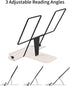 MSDADA Metal Book Stand for Desk, Adjustable Reading Rest Book Holder, Portable Cookbook Documents Holder, Sturdy Typing Stand for Recipes Textboo...