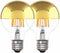 Half Gold Light Bulb Dimmable, 6W (Equivalent 60 Watt) G80/ G25 Globe Shape Decorative LED Light Bulb, 2700K Warm White Edison Bulb, Gold Tipped M...