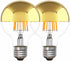 Half Gold Light Bulb Dimmable, 6W (Equivalent 60 Watt) G80/ G25 Globe Shape Decorative LED Light Bulb, 2700K Warm White Edison Bulb, Gold Tipped M...