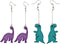 2 pairs Cute Dinosaur Drop Earrings Resin Funny Purple Dinosaur Acrylic Harajuku Earringsfor Women - 2 PAIR...