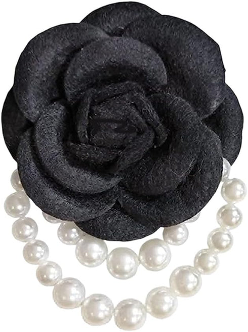 Bohemian Pearl Safety Brooch Pins Flower Brooch Hair Flowers Hairpin Brooch Headpieces,Brooch Pins Shawl Clips for Women Girls Vintage Collar Broo...