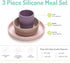melii Non-Suction Silicone Plate, Bowl and Cup Set for Toddlers, Kids and Children (Purple, Grey, Pink)...