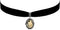 Victorian Vault Black Velvet Choker Steampunk Gothic Cat Feline Cameo Pendant Necklace...