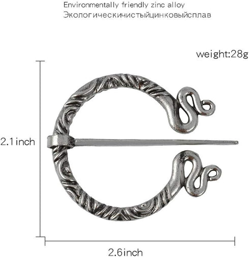 Unique Medieval Cloak Shawl Brooches Pins Personalized Viking Bar Horn Badges Pins Geometric Penannular Broaches for Women Buckle Cape Clasp Pin...