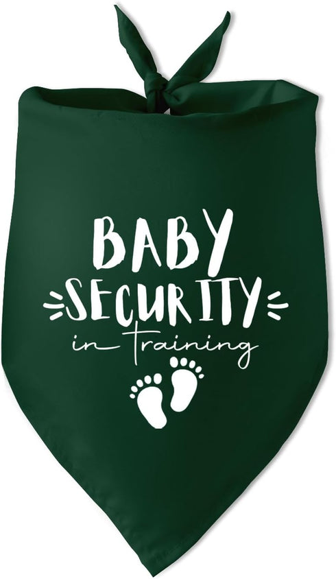 Baby Security in Training Green Dog Bandana Baby Announcement Dog Bandana Puppy Bandana Gender Reveal Photo Prop Accessories for Dog Lovers Owner ...