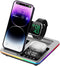 3in1 Wireless Charger Stand 15W Fast Charging for iPhone 15/14/13/12 Pro Max iWatch AirPods Charge Dock Station Holder (Silver), GBT-WD34...
