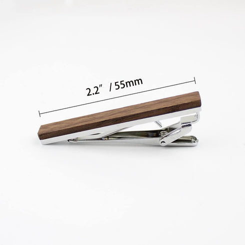 Rustic Walnut Wooden Round Cufflinks Tie Clips Set for Men with Wooden Organizer Box...