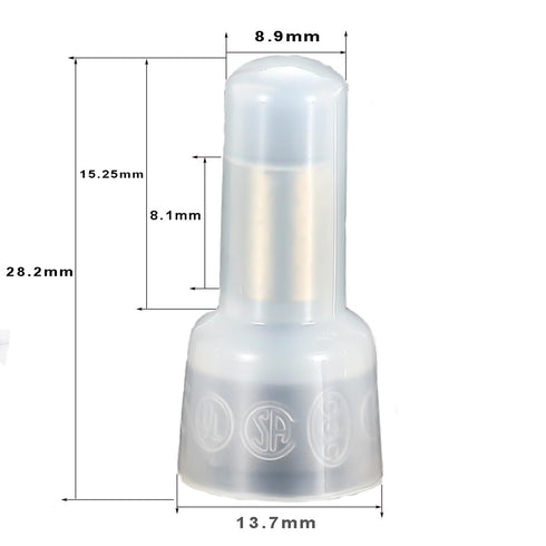 50pcs Closed End Crimp Connectors, AWG8-6 Insulation Wire End Caps Protective Nylon Wire Crimps Terminal (CE8)...