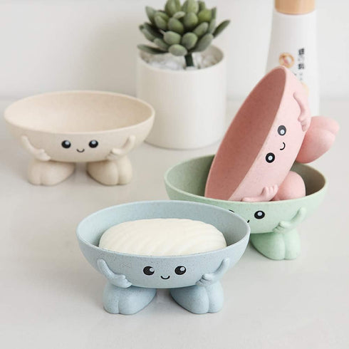 Soap Holder, Cute Soap Dish for Kids Children, Creative Lovely Bar Soap Tray Counter for Shower Bathroom Kitchen Countertop - Pink...