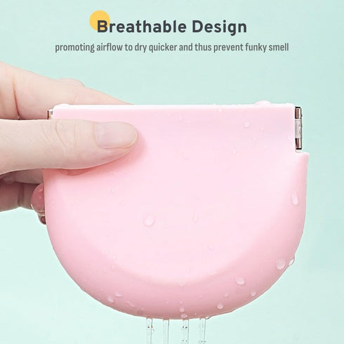 Stylish Soft Silicone Retainer Holder, Portable Night Guard Case with Vent Holes, Slim Mouth Guard Box for Travel, Small Aligner Case Compatible w...