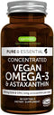 Pure & Essential Vegan Omega 3 & Astaxanthin, High Concentration EPA DHA Algae Oil, Non-GMO, Sustainable & Pure, 600mg DHA & EPA for Heart, Brain ...