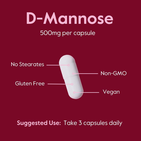 BESTVITE D-Mannose 500mg (240 Vegetarian Capsules) - No Stearates - No Fillers - Vegan - Non GMO - Gluten Free - Corn Free...