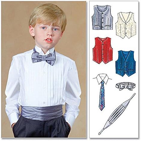McCall's Patterns M7223 Children's/Boys' Lined Vests, Cummerbund, Bow Tie and Necktie Sewing Template, CHH (7-8-10-12)...
