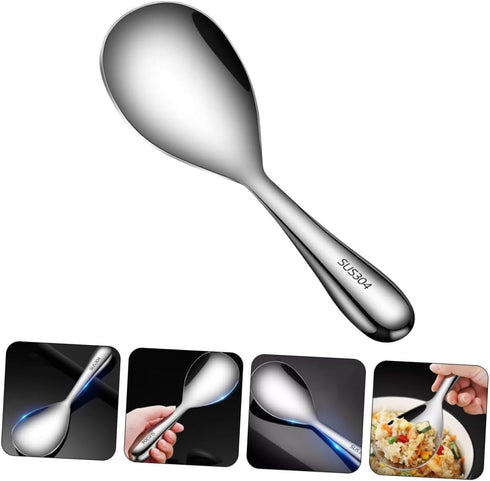 Serving Spoon Japanese Rice Ice Cream Spoon Stainless Spatula Premium Material Spoon Dish Spoons Mini Scoop Rice Scooper Food Home Large Dessert S...