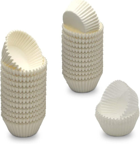 Food Grade Mini Cupcake Liners White Greaseproof Paper Muffin Baking Cups, 500-Count...