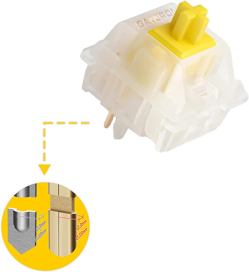 Gateron KS-3X1 Pro V2 Milky Yellow Pre-lubed Switches 5-Pin Linear Switches Compatible with All MX Mechanical Keyboard Game Keyboard Switches(36PC...