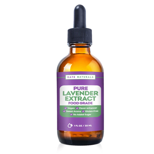 Kate Naturals Premium Lavender Extract for Baking, Drinks & Coffee. Food Grade Lavender Oil, Culinary Lavender Extract for Cooking (1oz, Sugar Fre...