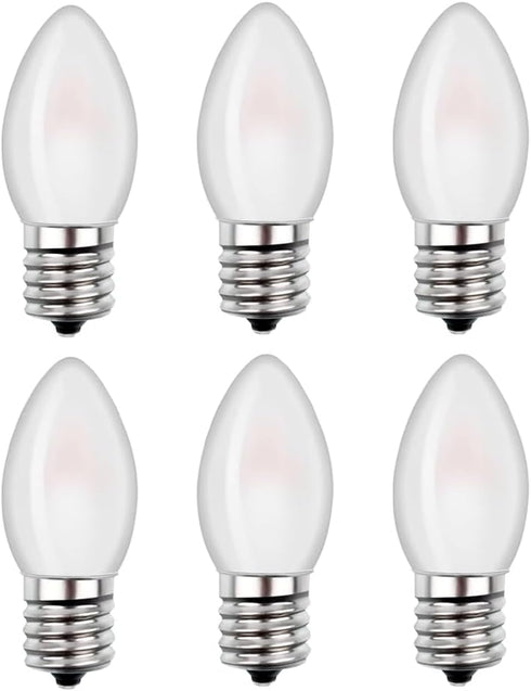 Christmas Village Replacement Light Bulbs C7 Edison LED Mini Night Light Bulbs 0.5W Equivalent to 5 Watt Incandescent - E12 Candelabra Base 2700K ...