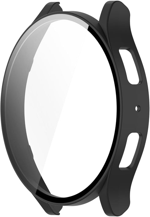 Smartwatch Full Coverage PC Protective Case Cover with Tempered Glass Screen Protector Compatible with Samsung Galaxy Watch 6 40mm, Soft and Durab...