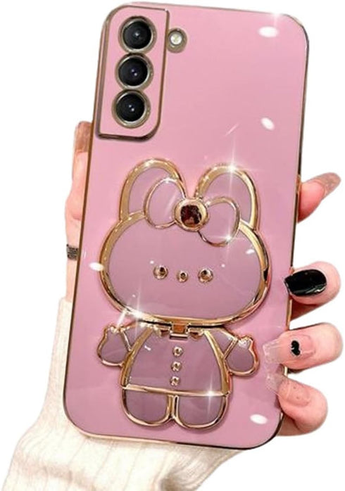 for Samsung Galaxy A25 5G Case Cute Hidden Rabbit Bunny Mirror Kickstand,Galaxy A25 Phone Case Girly Glitter Soft TPU Bumper Full Camera Protectio...