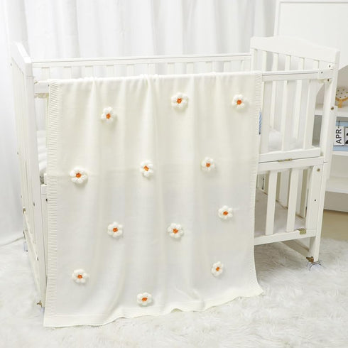 Baby Swaddle Blanket for Boys Girls Knitted Soft Cozy Newborn Infant Receiving Blankets for Crib Stroller White 30x40 Inches...