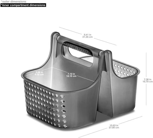 madesmart Small Soft Grip Under Sink Bathroom Storage, Multi-Purpose Home Organization, EPA Certified, Premium Antimicrobial Carbon...