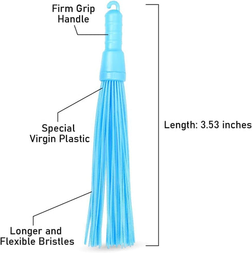 Plastic Broom Medium Floor Broom Bathroom Cleaning & Home Floor Cleaning Kharata Jadu for Scrubbing in Bathroom| Hard Bristle Broom (1, Plastic Br...