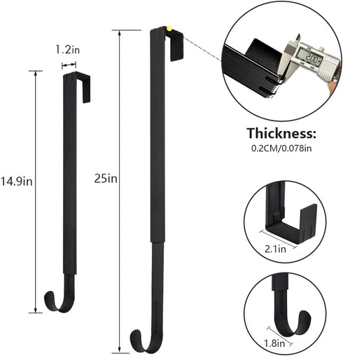Wreath Hanger, Adjustable Over The Door Wreath Hanger from 14.9 to 25 Inches & Wreath Holder & Wreath Door Hanger for Front Door Decor 20 lbs Larg...