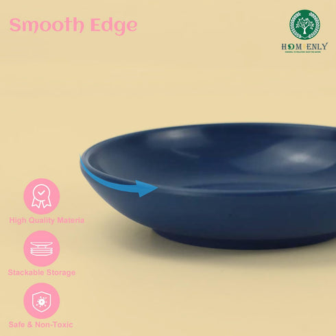 Homienly Plastic Dipping Plates Set of 8-4 inch Wheat Straw Plates Soy Sauce Dish & Bowl, Small Dipping Sauce Bowls, Mini Appetizer Plates for Sid...